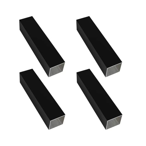 Kwweeoo Black Aluminum Square Tubing 4Pcs 100mm x 100mm x 2050mm Long Wall Thickness 2mm, 4 Pack 4 inch 4" Aluminum Square Tube Black Color 4 x 4 x 0.08 x 80.71" inch (Appr)