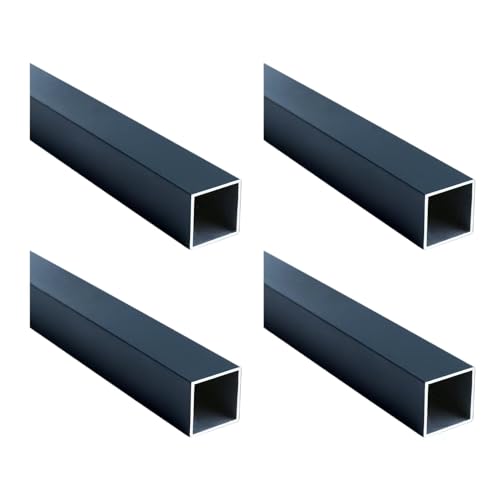 Kwweeoo Dark Grey Aluminum Square Tubing 4Pcs 120mm x 120mm x 2650mm Long Wall Thickness 2mm, 4 Pack 4.8 inch 4.8" Aluminum Square Tube Dark Gray Color 4.8 x 4.8 x 0.08 x 104.33" inch (Appr)