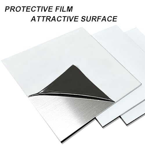 TEN-HIGH 2 Pack 304 Stainless Steel Sheets Metal Plate 24" x 35" x 1/8" 304 Stainless Steel Shim Plates Metal Sheets Covered with Protective Film for Crafting, DIY, Kitchen (Brushed Surfaces)