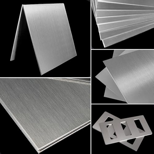 TEN-HIGH 2 Pack 304 Stainless Steel Sheets Metal Plate 24" x 35" x 1/8" 304 Stainless Steel Shim Plates Metal Sheets Covered with Protective Film for Crafting, DIY, Kitchen (Brushed Surfaces)