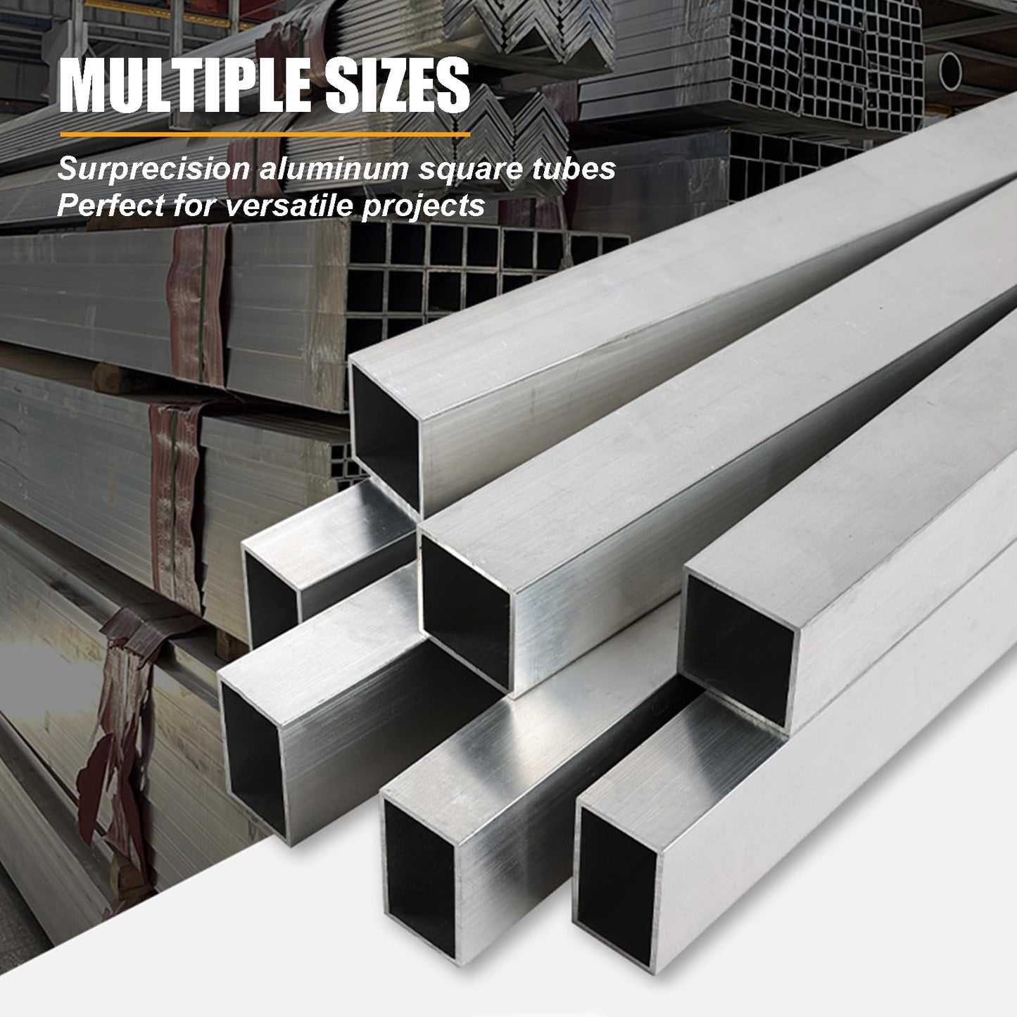 Surprecision Aluminum Square Tube Wall Thickness 2mm, Width 25mm, Height 50mm, Length 2300mm/90.55" Aluminum Tubing for Home Furnishing and Construction Decoration 6 Pcs